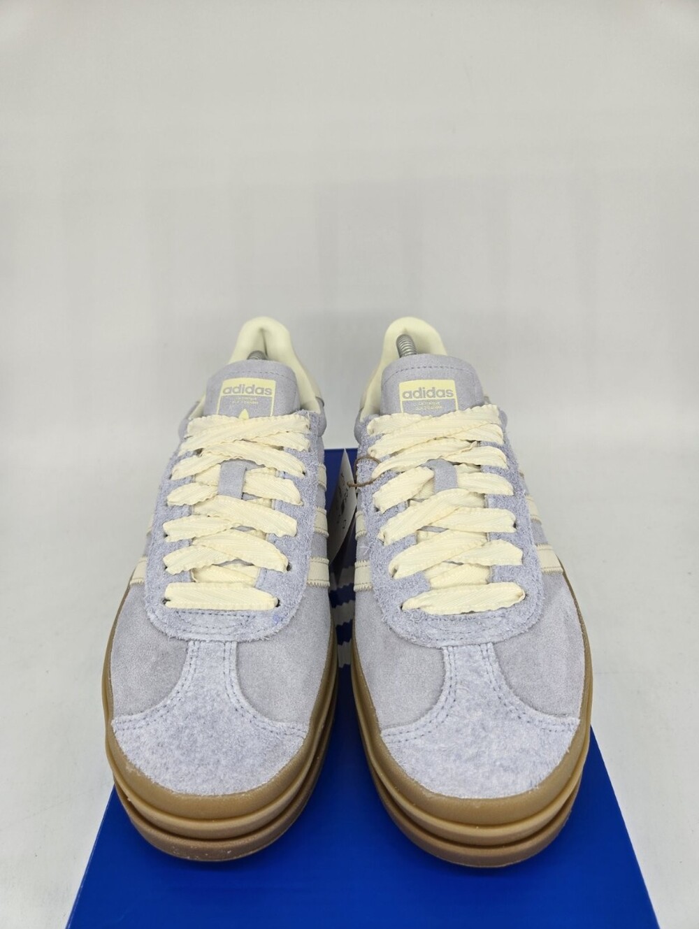 adidas Women's Gazelle Bold IH4210 Crystal Sky Chalk Pearl Shoes Size 9 - Picture 2 of 8